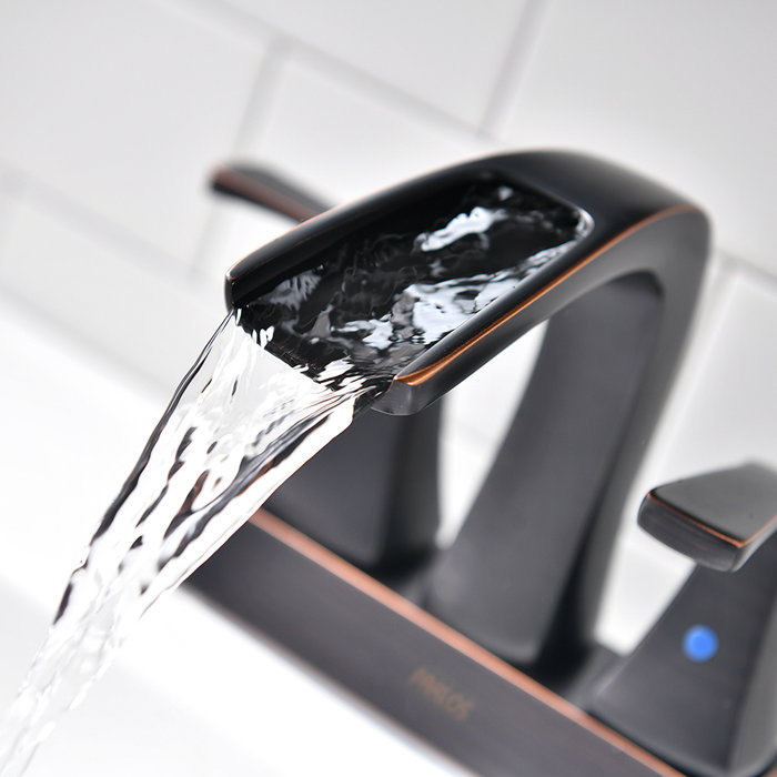 Parlos Home Waterfall Centerset Bathroom Faucet with Drain Assembly